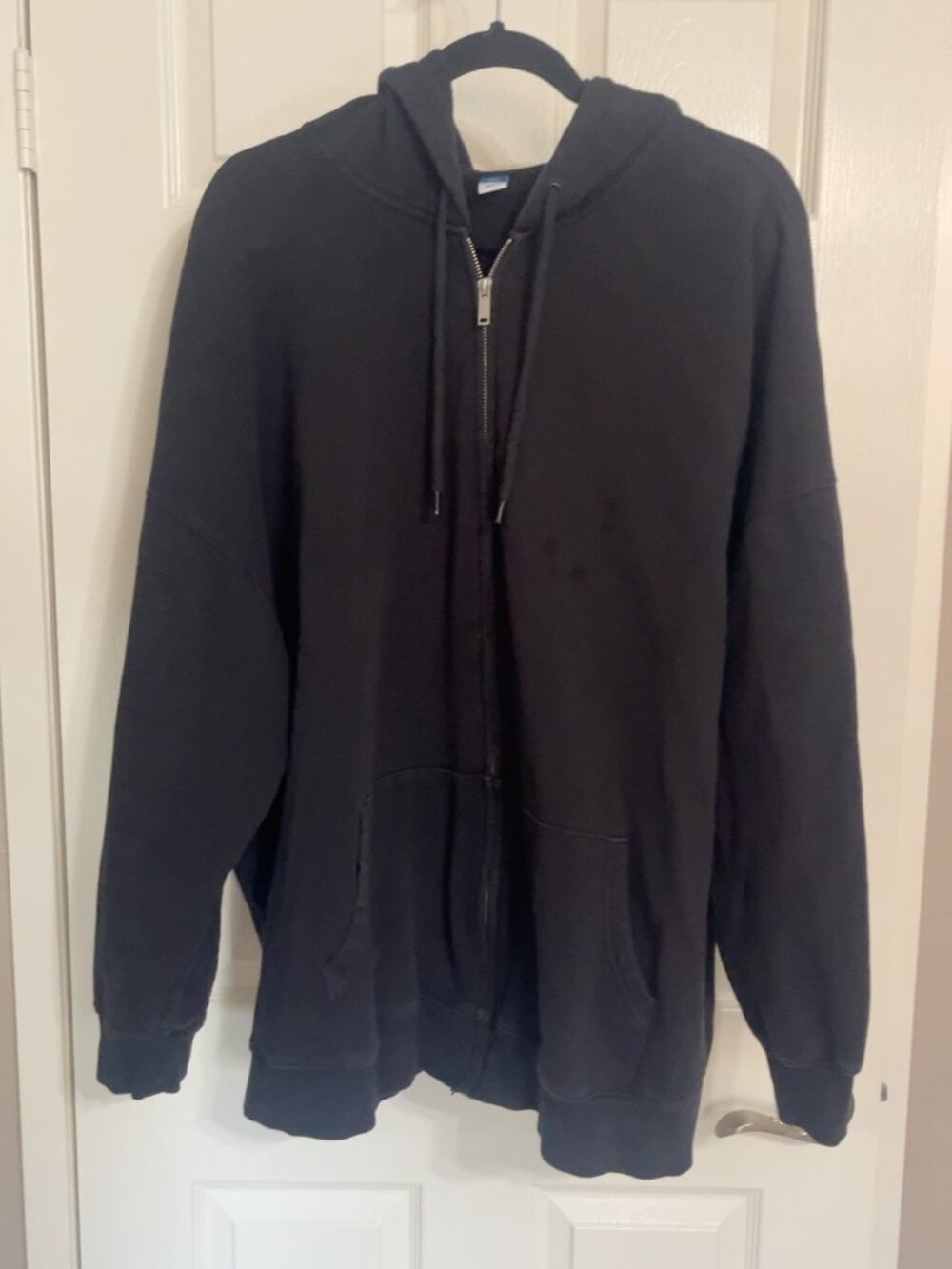 Old Navy Black Full-Zip Hoodie Sweatshirt XXL Tall